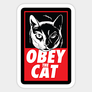 Obey the Cat Sticker